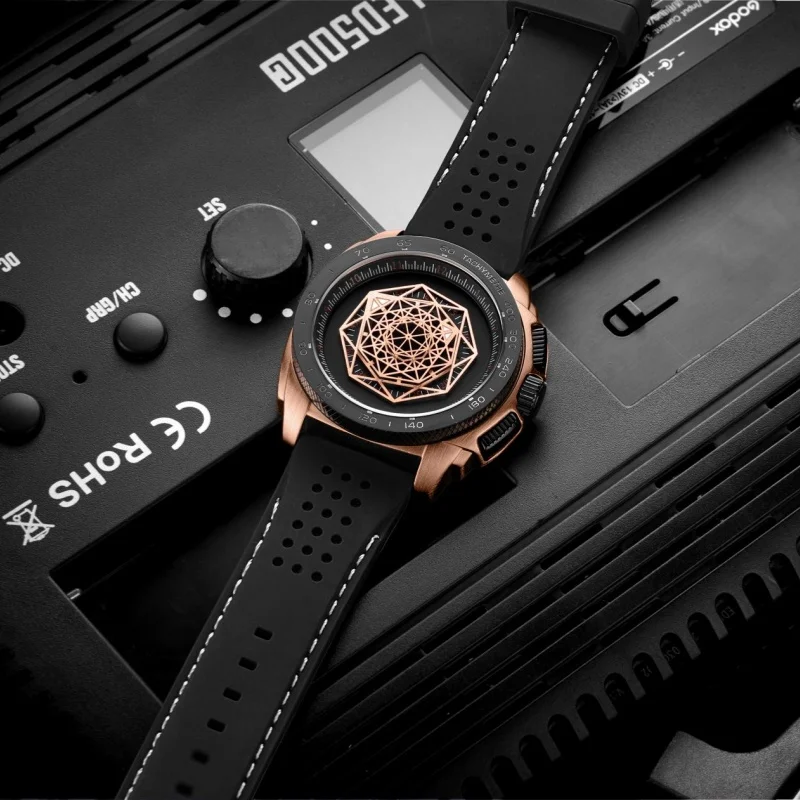 RUIMAS 554 Männer Mode Quarzuhr Sport Multifunktions Kalender Leucht Silikon Armband Chronograph Casual Uhren reloj hombre