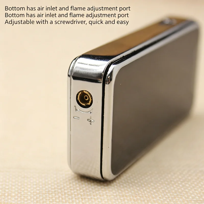 Creative mobile phone windproof sliding cover inflatable lighter, red flame cigarette lighter, cigarette lighter, gift giving