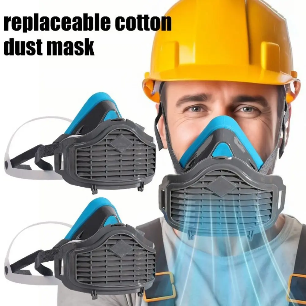 

Silicone Dustproof Half Mask Replaceable Filter Cotton Reusable Dust Face Mask Cleanable Respirator