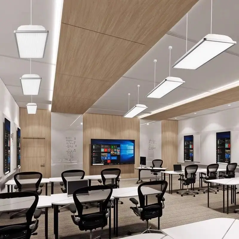 Full - Spectrum Classroom & Library Light,Anti - glare Design Grease Panels Classroom Eye Protection Chandelier