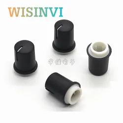 10PCS Rubber Half Shaft Knob Diameter 12mm Height 16.5mm Soft Rubber Potentiometer Knob 180 or 270 Degree D-Shaped Inner Hole 6m