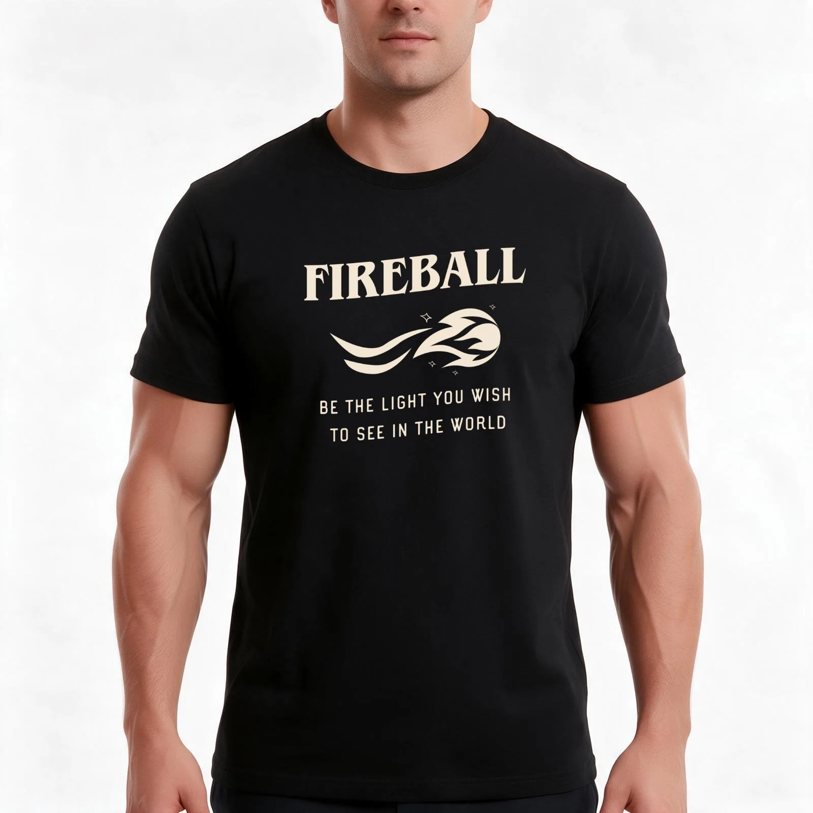 Fireball Be The Light Funny Sorcerer Tabletop RPG T-Shirt, Summer Casual Cotton Tee, Oversized Streetwear Tops, Unisex Men Women