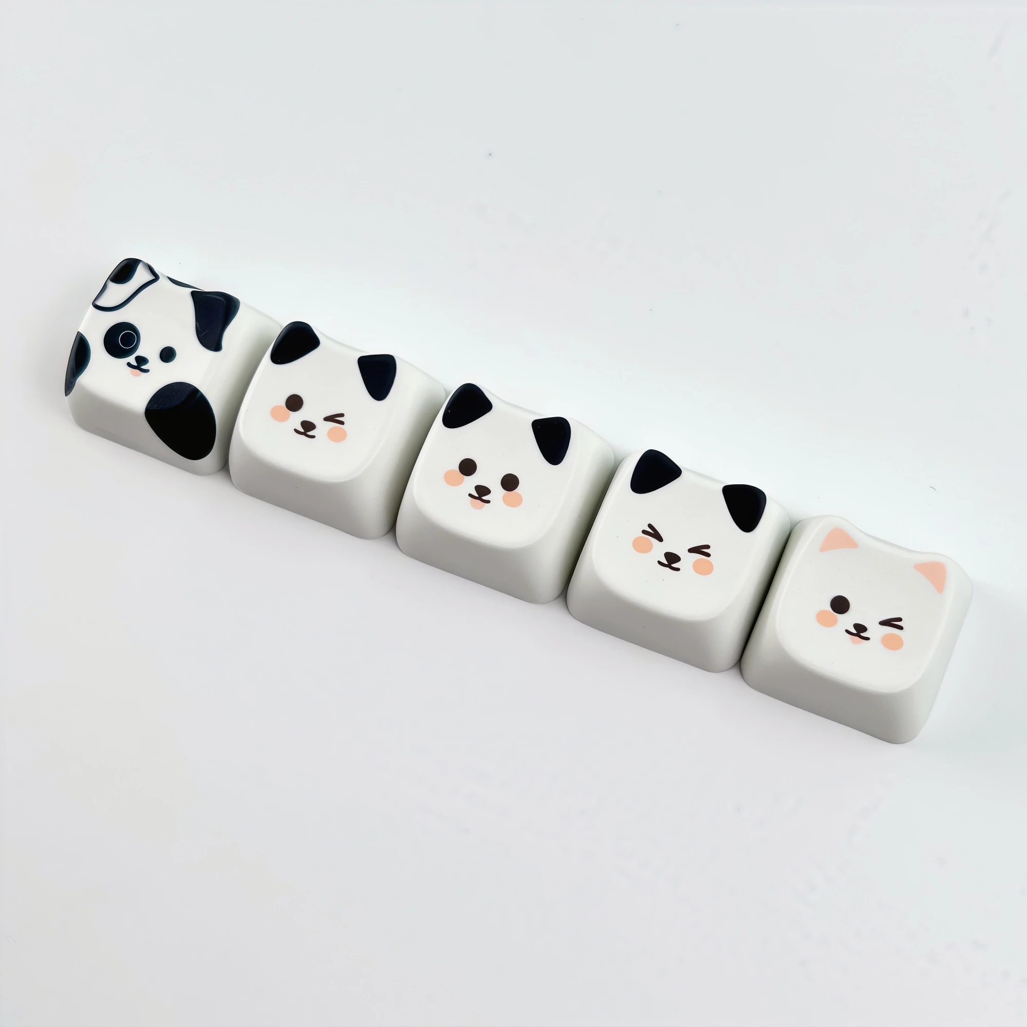 MAIMOOO Niedliche Katzen- und Hunde-Tastenkappen, MAO-Profil, 5/25 Tasten, PBT, individuelle kreative Meow-Head-Tastenkappe für mechanische Tastatur, personalisiertes Geschenk