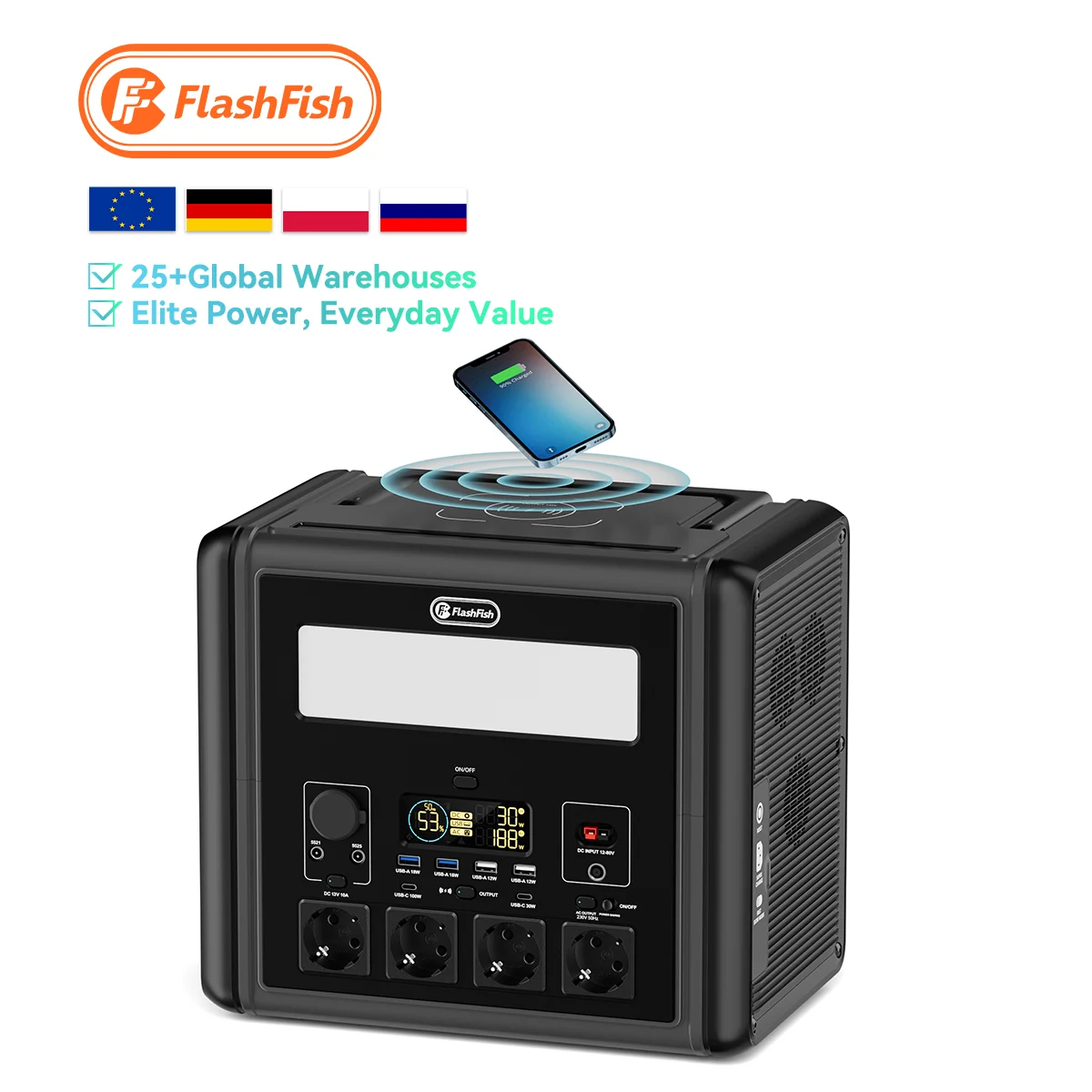 2000 واط Powerstation Lifepo4 بطاريات مخيم العاكس الكهربائية 2000WH مولد الطاقة الشمسية محطة شحن محطة الطاقة