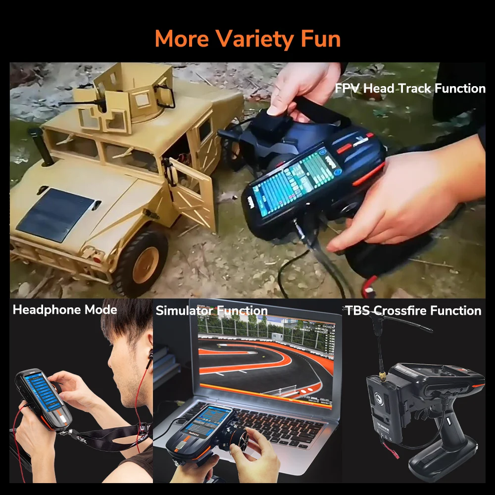 Radiolink New Arrival RC8X 2.4G 8 Channels Radio Transmitter, 4.3inch Full Color LCD Touch Screen, 200 Models Storage for RC Car