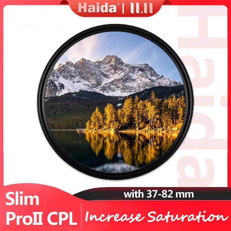 Haida Slim PROII Multi-coating C-POL Filter for Camera Lens Increase Saturation to Eliminate Reflections 52/58/62/67/72/77/82mm