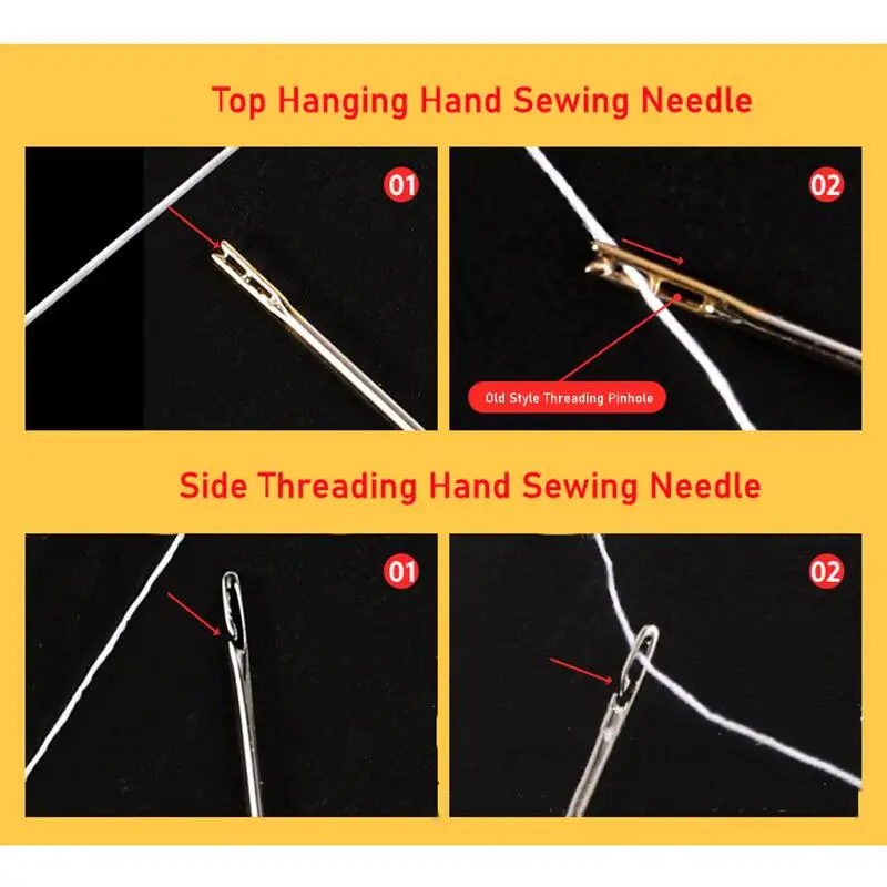 2/5Pack Stainless Steel Self Threading Needles Hand Sewing Needles Easy Threading Needles For DIY Embroidery Mending Sewing