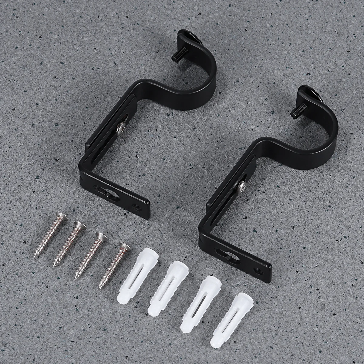 

2Pcs Curtain Pole Bracket Sturdy Wall Mount Holder Fits 15-22Mm Rod Easy Install Metal Bracket for Drapes Decor