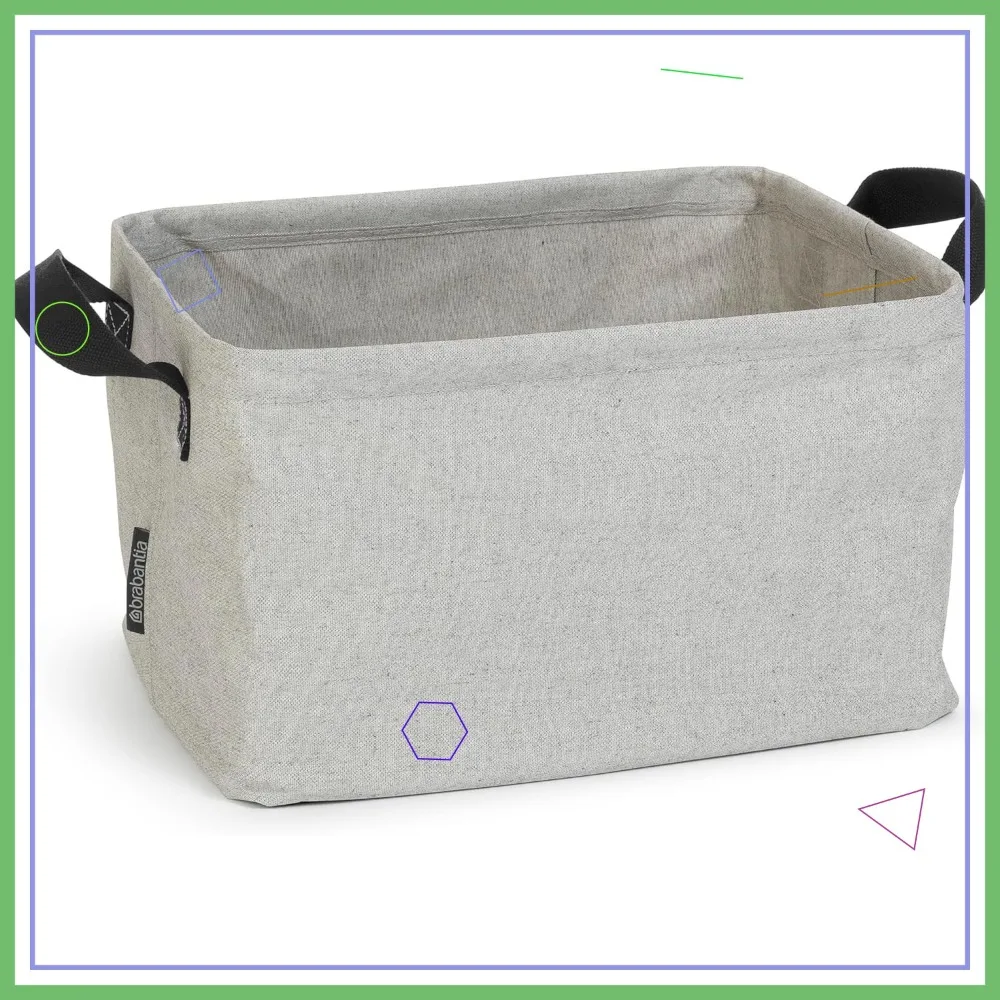

Foldable Laundry Basket Collapsible Storage Box Water Resistant Multi-Functional Grey 9 Gal for Home Bathroom
