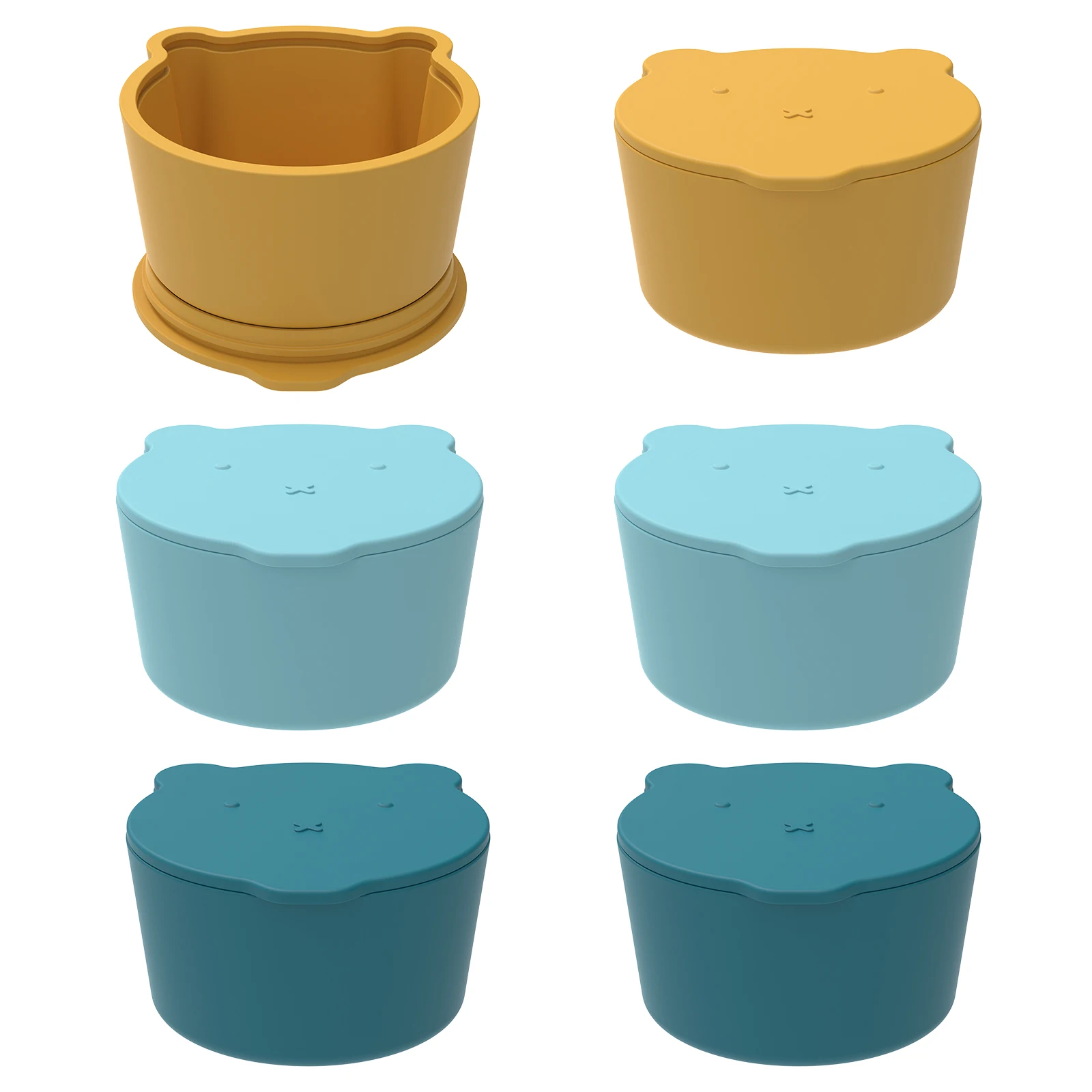 6 Pcs Small Snack Containers 130ml Silicone Snack Containers Leakproof Snack Box Container with Lids Multipurpose Snack Box for