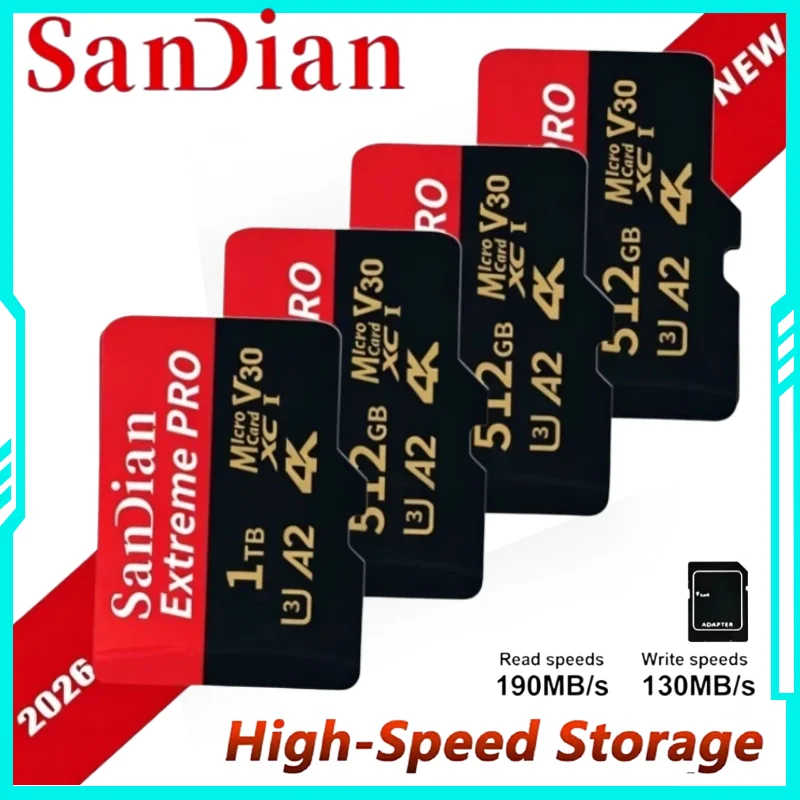 

2026 New memory card 1TB 512GB Portable micro tf sd card 128GB 256GB micro tf sd High Speed U3 mini TF card For Phone/Camera/mac