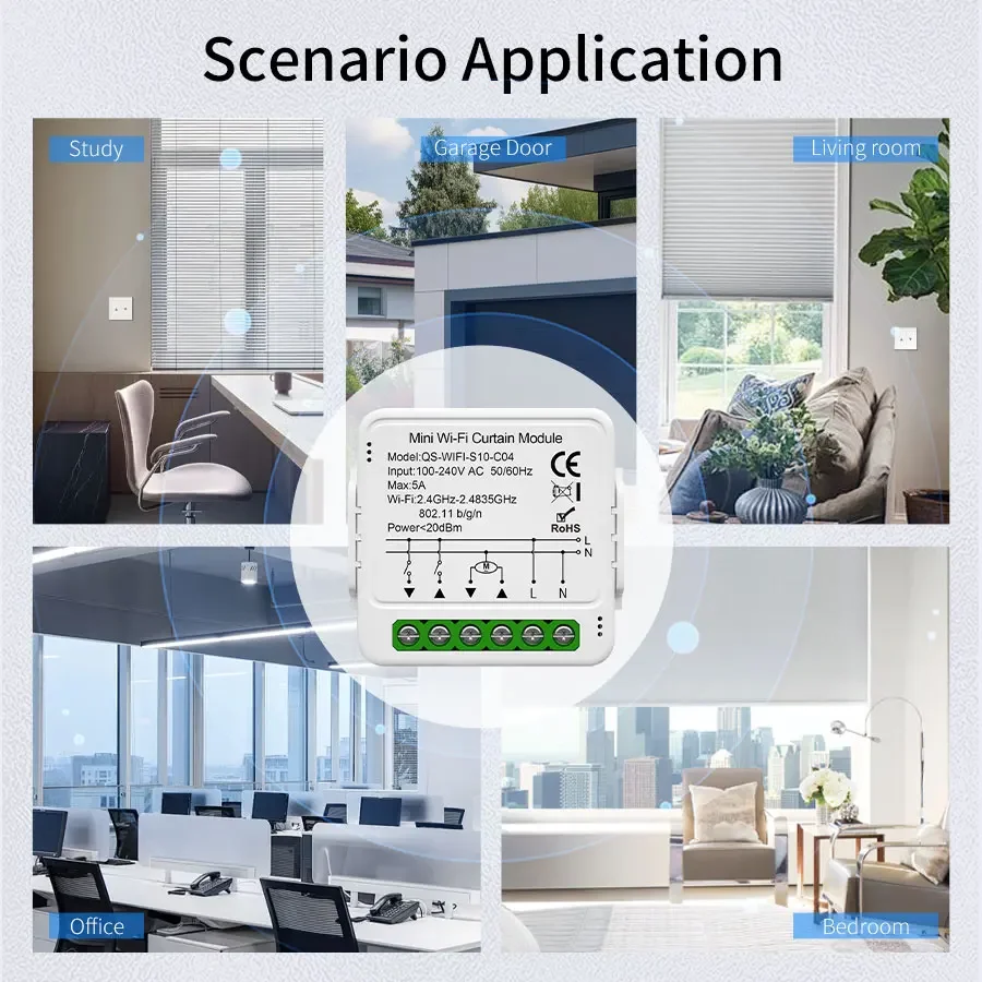 Smart Tuya WiFi ZigBee 3.0 Curtain Module for Roller Blinds Motor Smart Life APP Voice Control Timing Alexa Google Home Alice