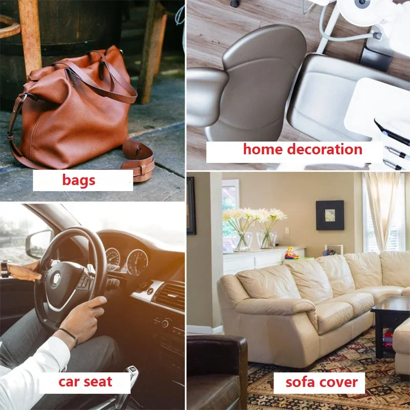 Faux PU Leather Upholstery Fabric DIY Sewing Bags Car Seat Home Decor Soft Artifical Imitation Soft Leather 0.7mm By The Meter