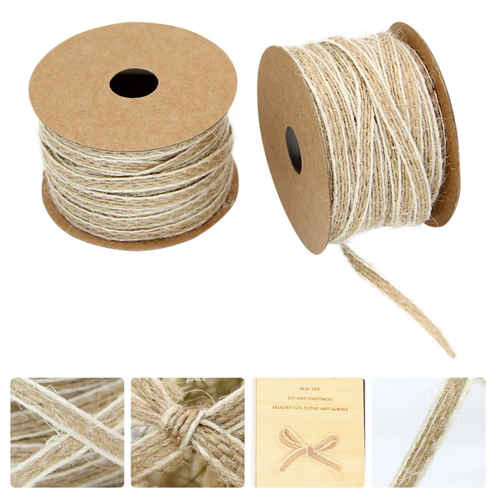 

2PCS Burlap Jute Lace DIY Wrapping Diy Wrapping Ribbon Xmas Wedding Decor Gift Packing Ribbon Linen Craft Accessories