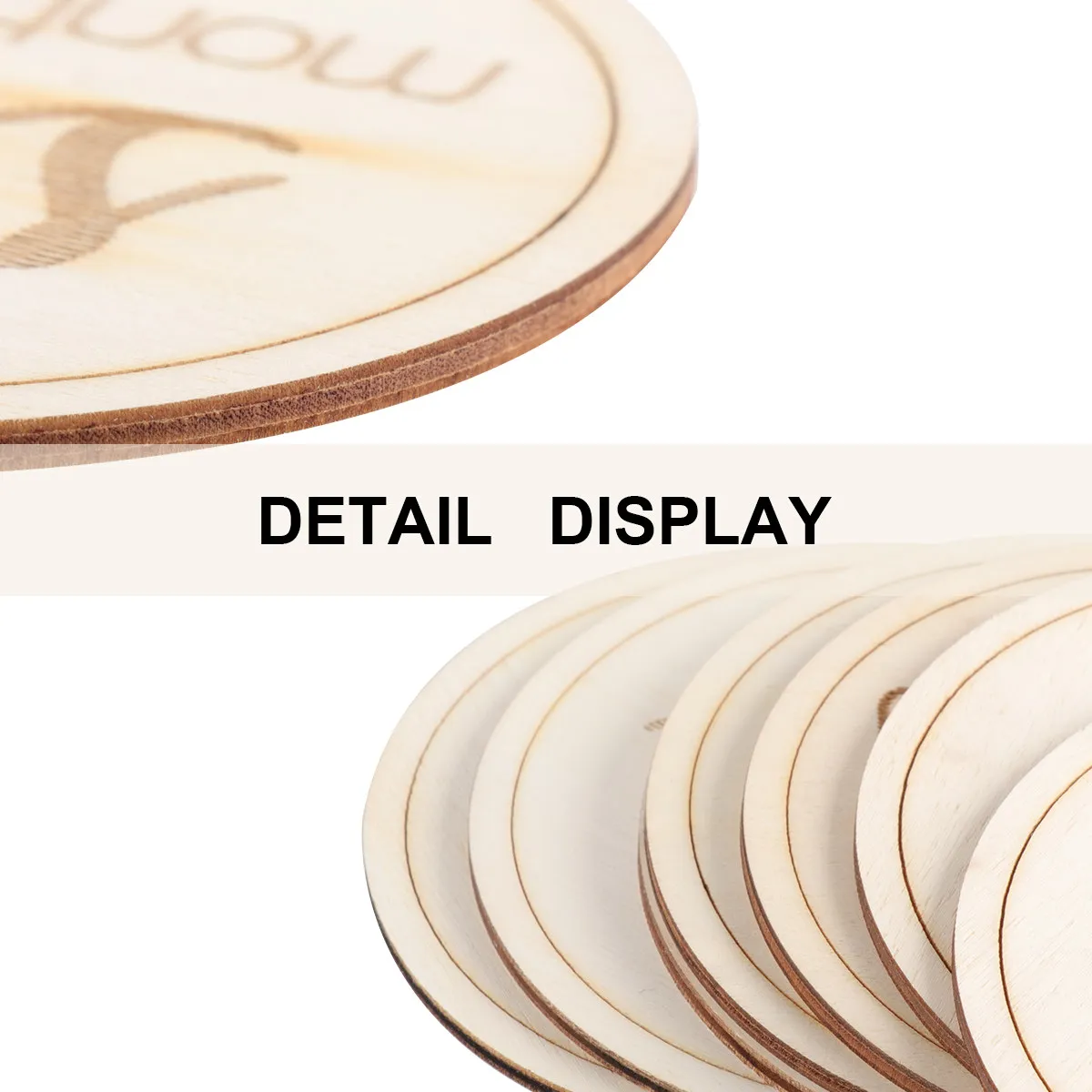 12Pcs Baby Monthly Wooden Milestone Cards Creative Infant Birthday Photography Props Growth Commemorate Keepsake