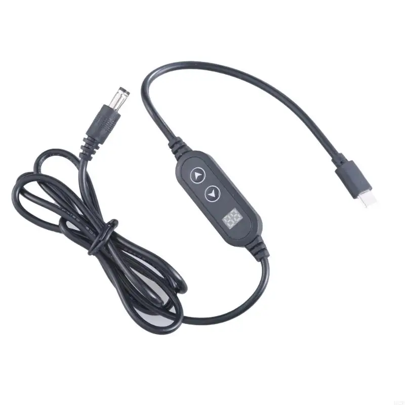 

462E USB C to DC5525 Power Cord Type C to 5.5x2.5mm Voltages Adjustment Cable for Routers Camera Toy Electronics Speaker