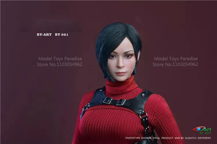 BY-ART BY-021 Zestaw ubrań dla figurki żołnierki w skali 1/6, Ada Wong, z ruchomymi oczami i rzeźbioną głową, pasuje do figurek akcji 12-calowych.