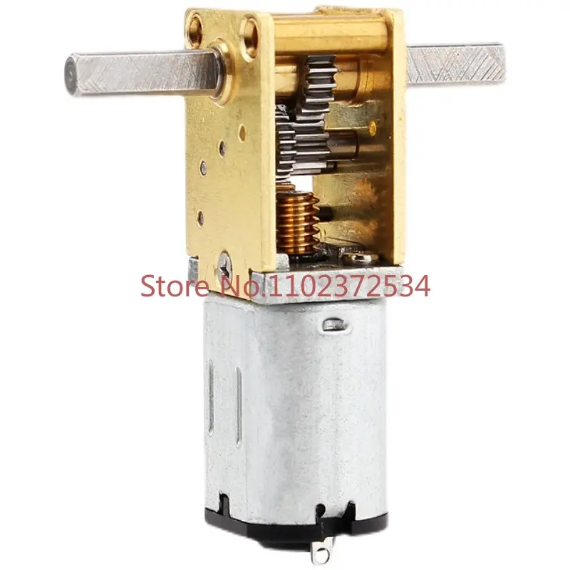 Worm gear N20 double shaft reduction motor intelligent trolley 3V6V12V micro DC gear low-speed motor