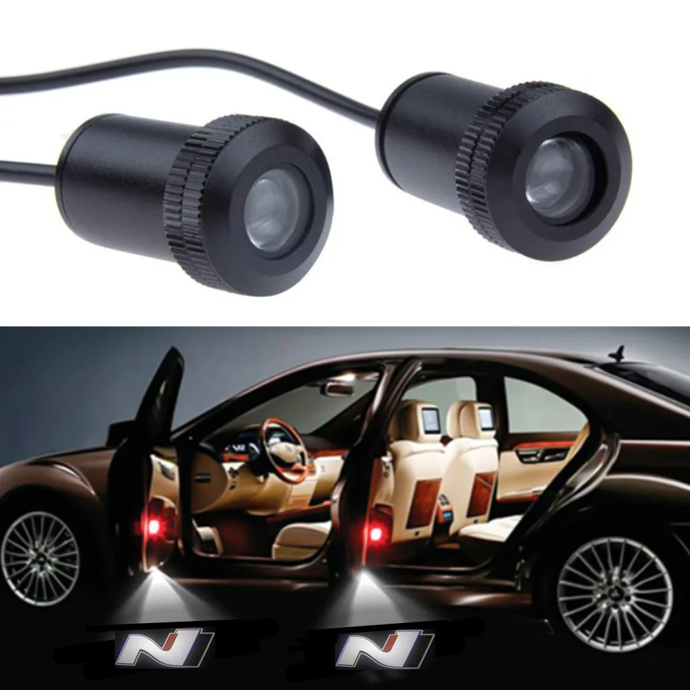 

2Pcs Car Door Light For N Emblem i30 i20 Sonata Accent Welcome LED Projector Logo Accessories Ghost Shadow Lights