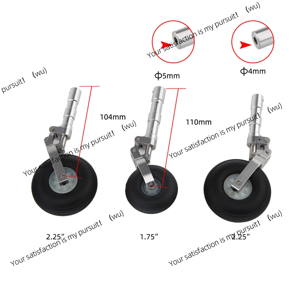 Model aircraft remote control aircraft electronic landing gear accessories: 3 pieces fitted with metal shock absorbers