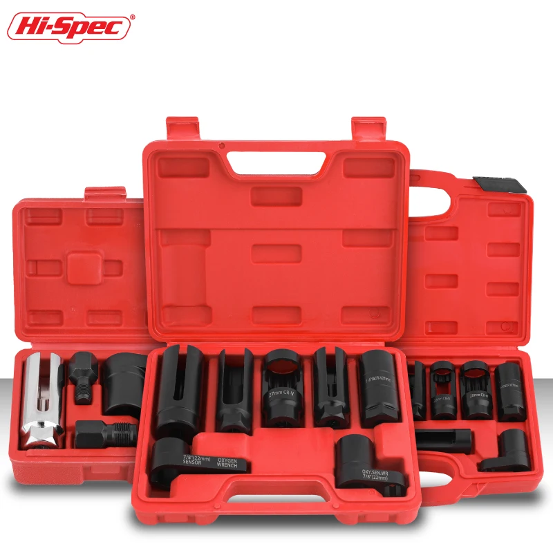 

Hi-Spec 3/5/7/10PC Socket Set - Oxygen Sensor Wrench Socket Kit 3/8"&1/2" Drive CR-V Steel Sensor Removal Anti-Fouling Tool
