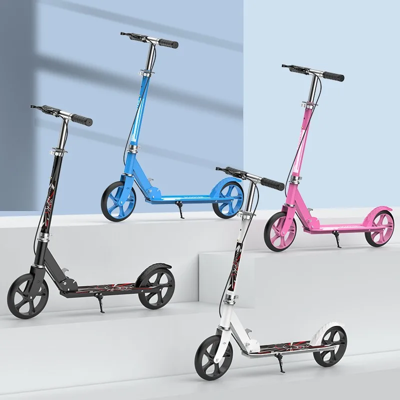 Cooya 2024 Wheel Scooter Adult Scooter Teenagers Two Rounds Of Two Folding City Adult Hand Brake Instead Of Walking  Kaykaylar