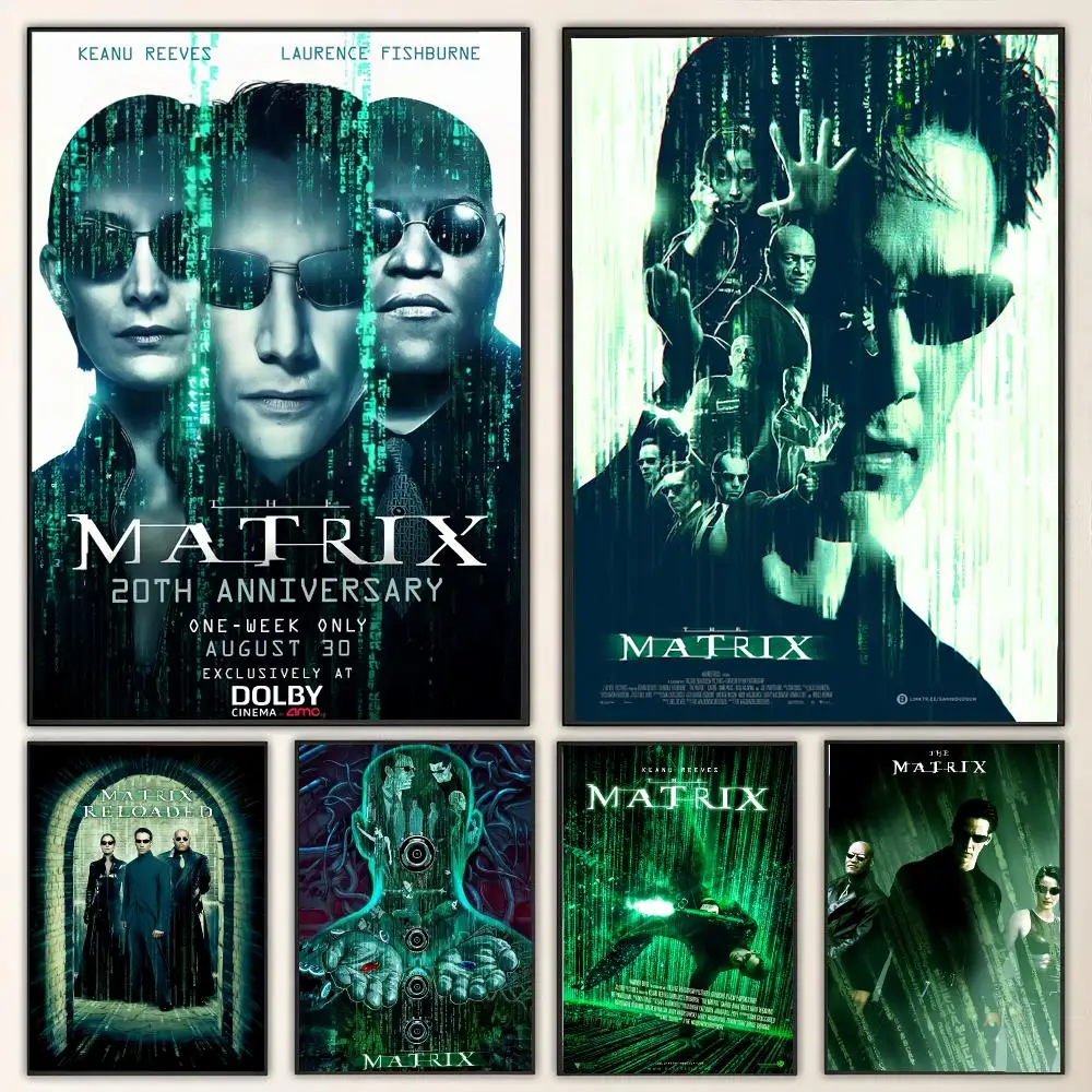 Movie T-The Matrix Painting Calligraphy Canvas Poster Wall Art for Living Room Bedroom Cafe Decor Gift