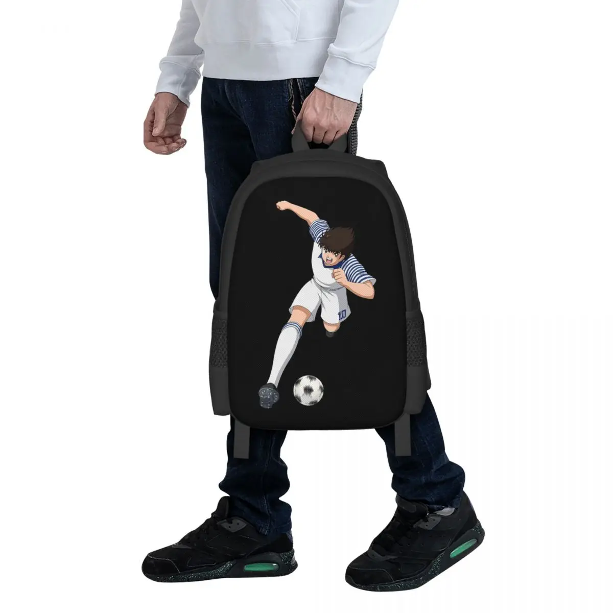 Japan Football Manga Captain Tsubasa Ozora Student Backpack School Bag Hiking Travel Daypack for Men Women Bookbag Shoulder Bags