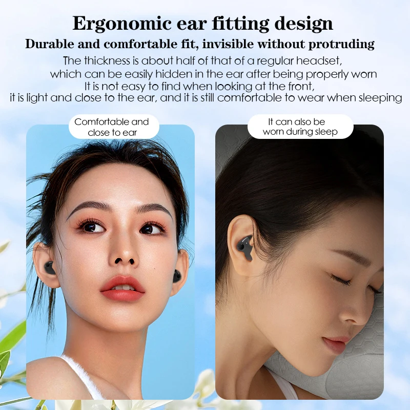 SK MD538 Invisible Sleep Wireless Earphone TWS Bluetooth Hidden Earbuds IPX6 Waterproof Noise Cancelling Sports Headphones image 3