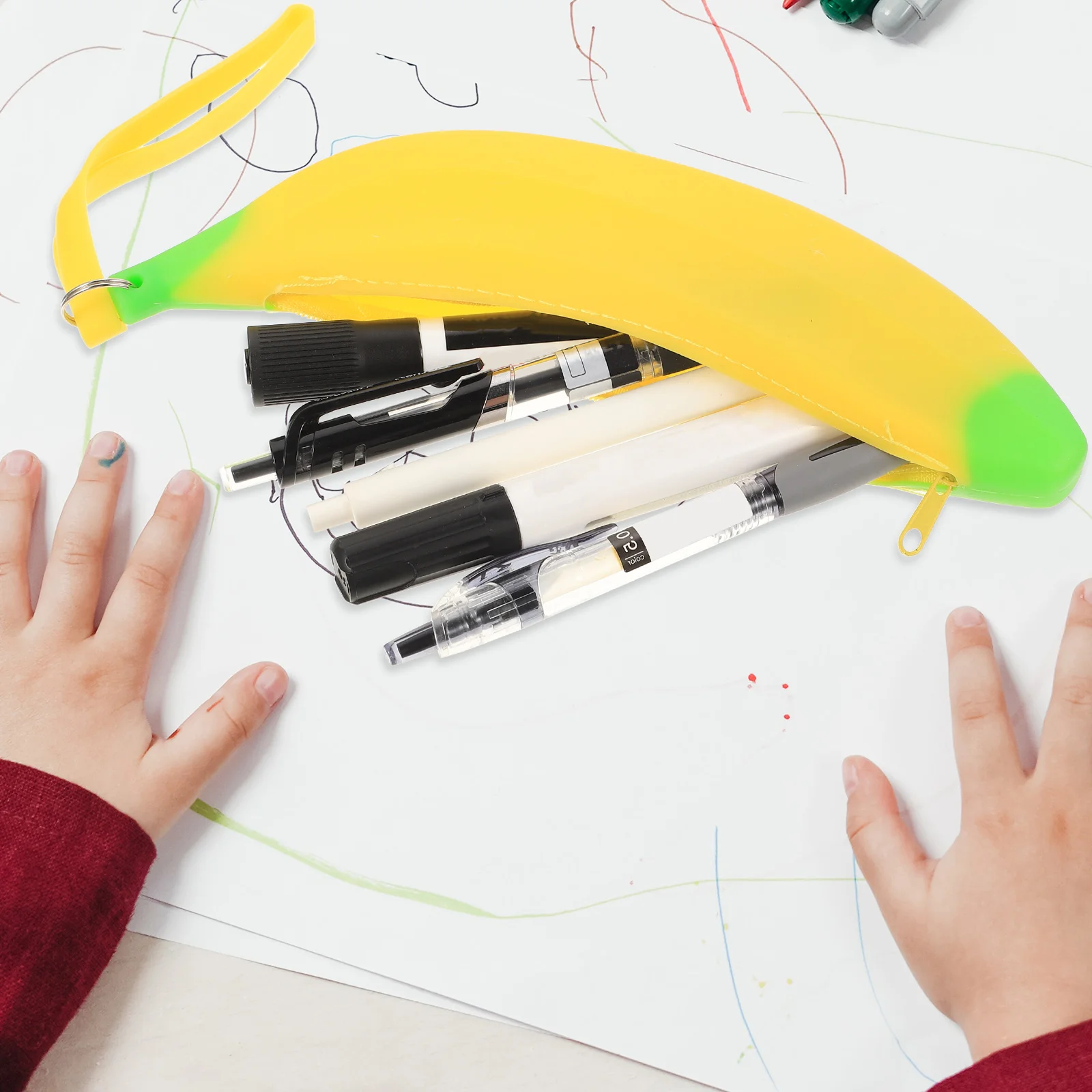 

2Pcs Banana Large Capacity Stationery Pencil Pouches Organizer Kids Pen Organizers Gift School Supplies Storage