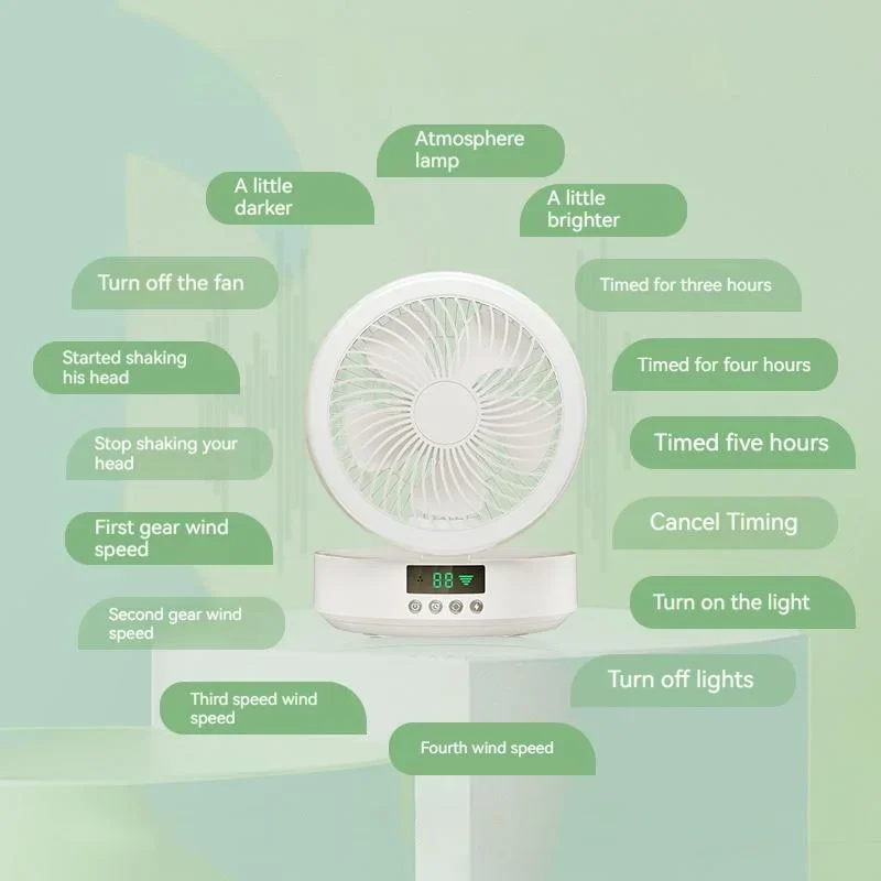 Foldable Car Cooling Fan USB Rechargeable Portable Fan With Long Battery Life For Car Interior Office Dorm Household Indoor Use