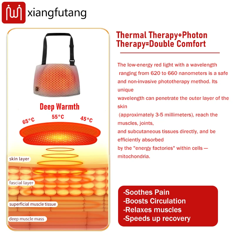 حزام الخصر المضغوط الساخن للعلاج بالضوء الأحمر - العناية بالرحم وتخفيف آلام الفترة والدورة الدموية يجب أن يكون للنساء للحفاظ على الدفء #2
