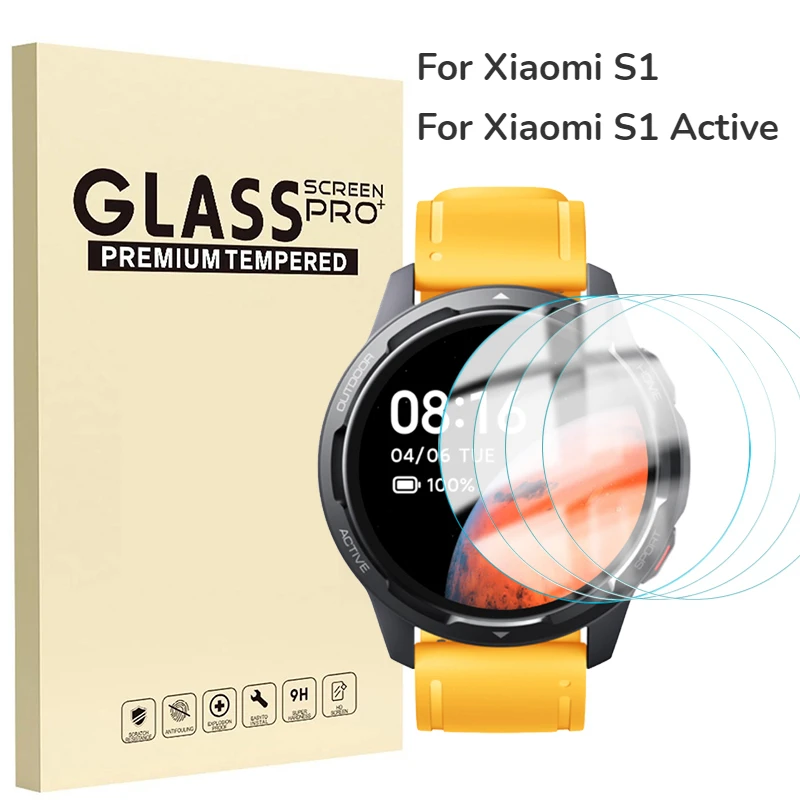 Clear Tempered Glass Protective Films For Xiaomi Watch S1 Smartwatch Anti-fingerprint HD Screen Protectors For Mi S1 Active