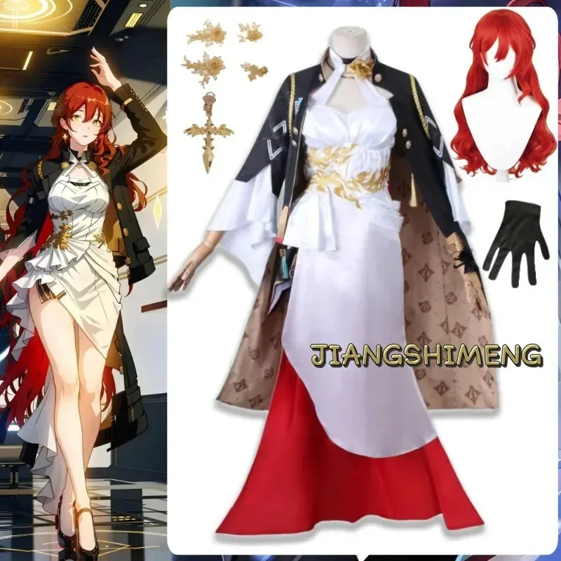 

Himeko Cosplay Honkai Star Rail Himeko Costumes Women Wig Accessories Outfit Game Honkai Cosplay Star Rail Stickers