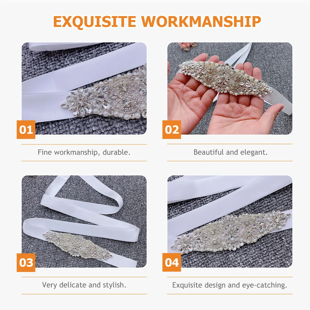 

Rhinestone Wedding Belt Pearl Belts Womens Accessory Bridal Wedding Dress Accessory Waist Doss Long Lasting For Bride Gown