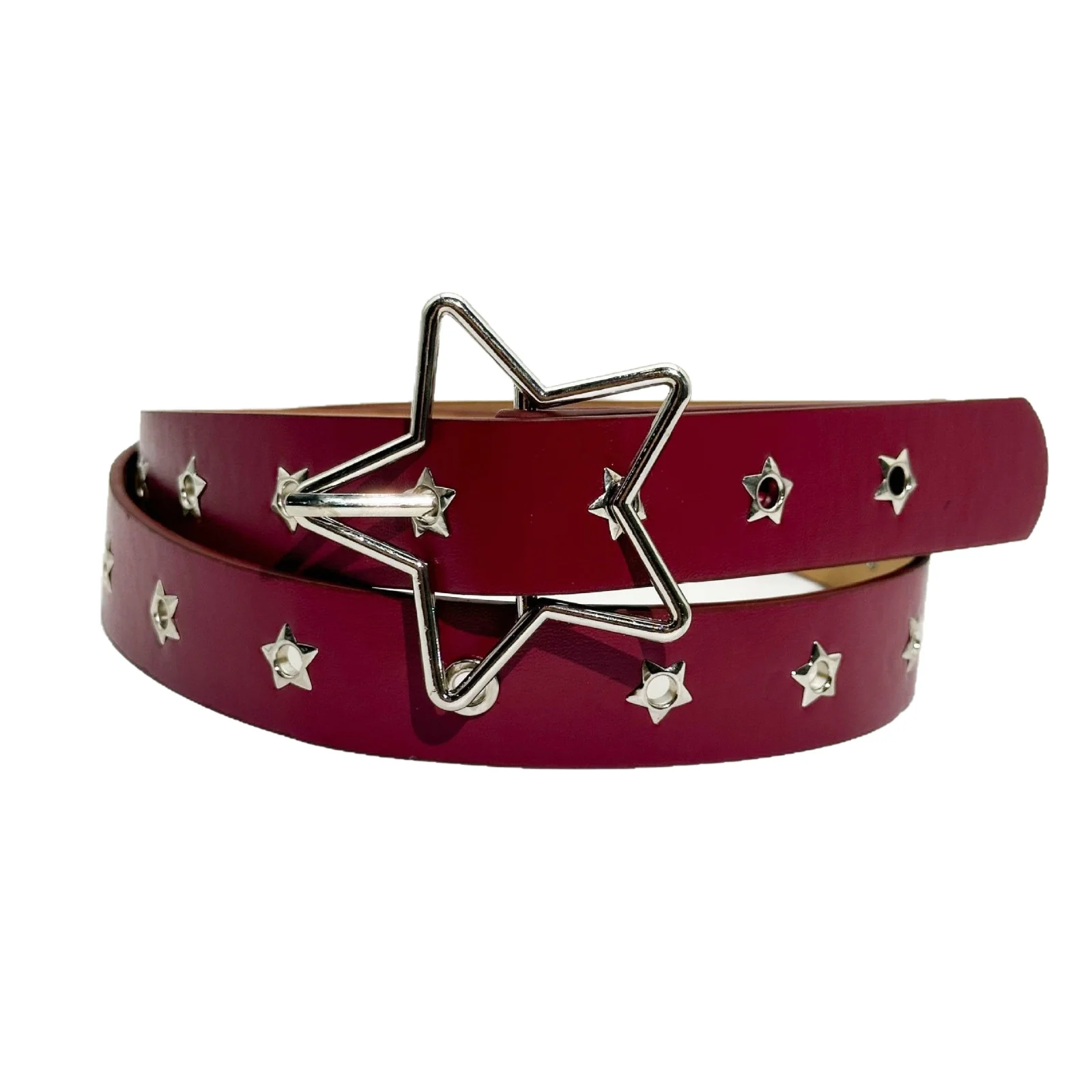 Y2K Punk Star Eyelet Black Rivet Belt