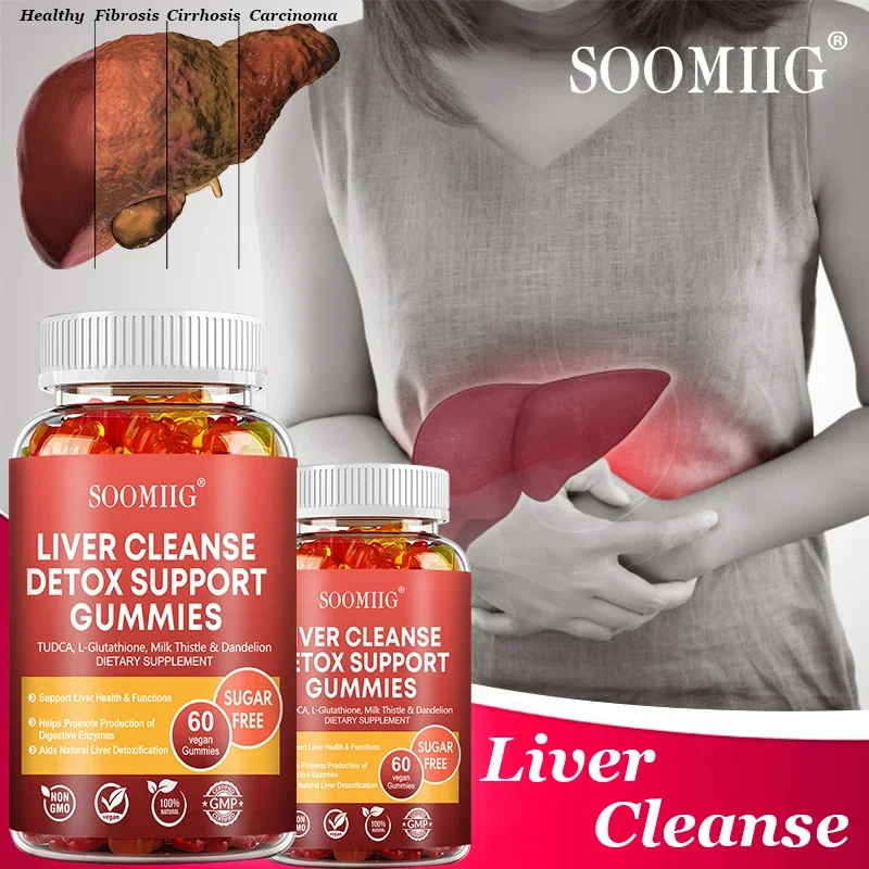 SOOMIIG Liver Cleanse Detox Gummies + Liver Nutrients with Milk Thistle Extract To Help Cleanse, Detoxify and Purify The Liver