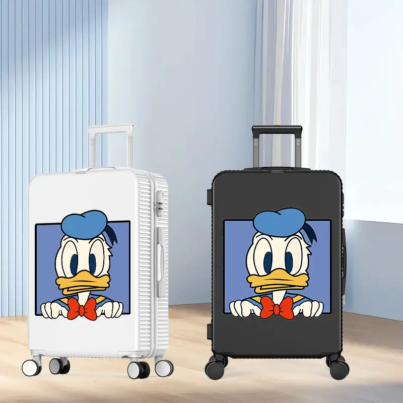 Disney Donald Duck Luggage Travel Bag on Wheels 20 Inch Carry on Cabin Suitcases Set Student Zipper Rolling Luggage Case