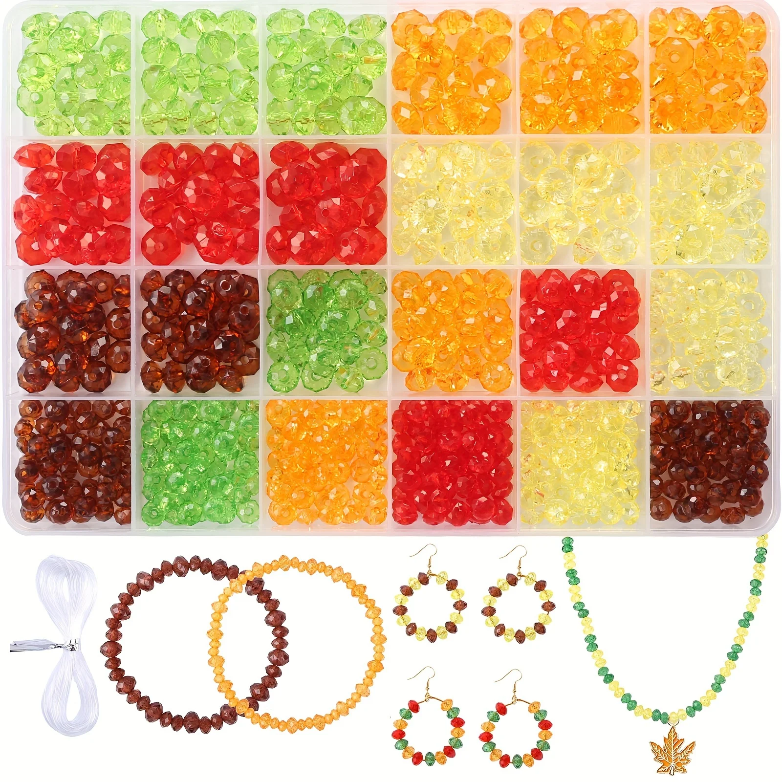 

570+Pcs Fall Thanksgiving Acrylic Crystal Beads Autumn Loose Spacers Craft Beads for DIY Bracelet Jewelry Making Supplies