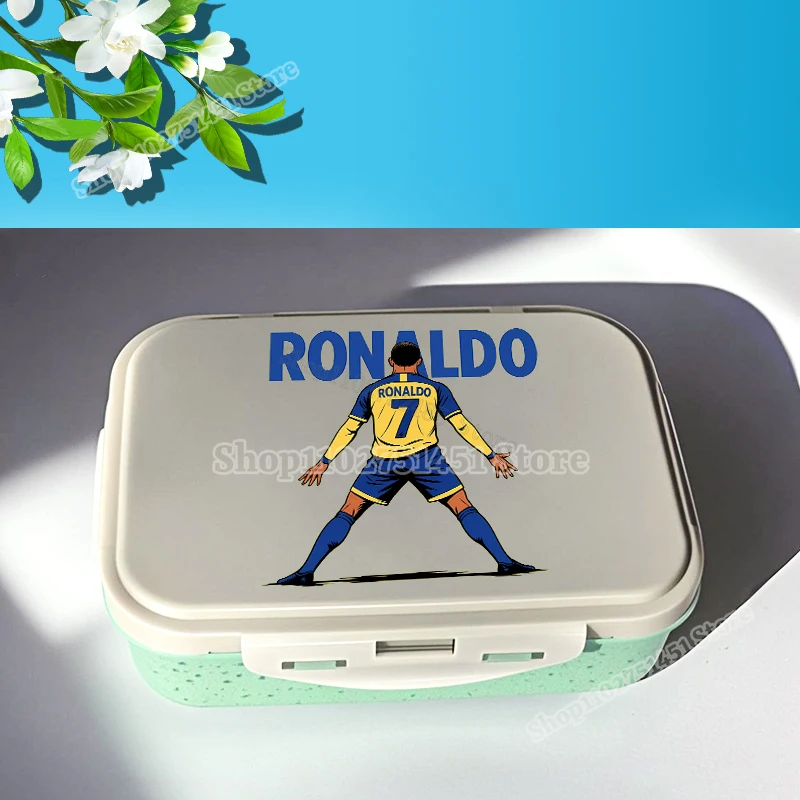 نجوم كرة القدم كريستيانو رونالدو طباعة الغداء مربع CR7 علب الاغذية للطلاب الغذاء مربع النساء نزهة الحاويات عشاء سطل الهدايا