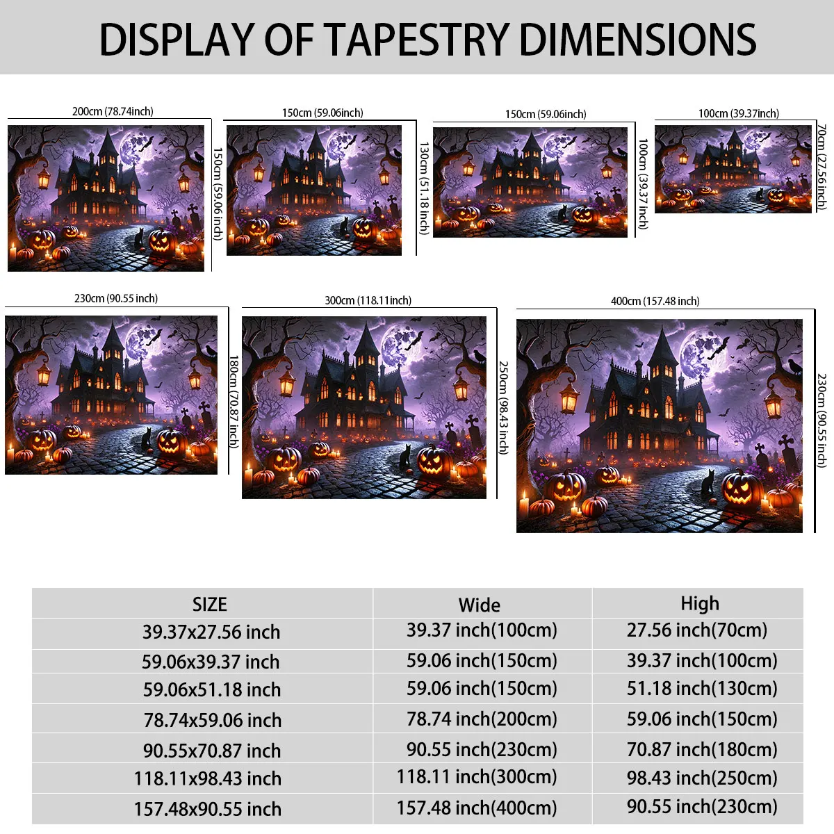 1pc Halloween haunted house pumpkin lantern moonlit tapestry tapestry background wall decoration space pendant gift backdrop