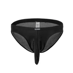 Calzoncillos largos de elefante para hombre, ropa interior Sexy con bolsa grande, Cueca, seda de hielo, funda para pene, CLEVER-MENMODE