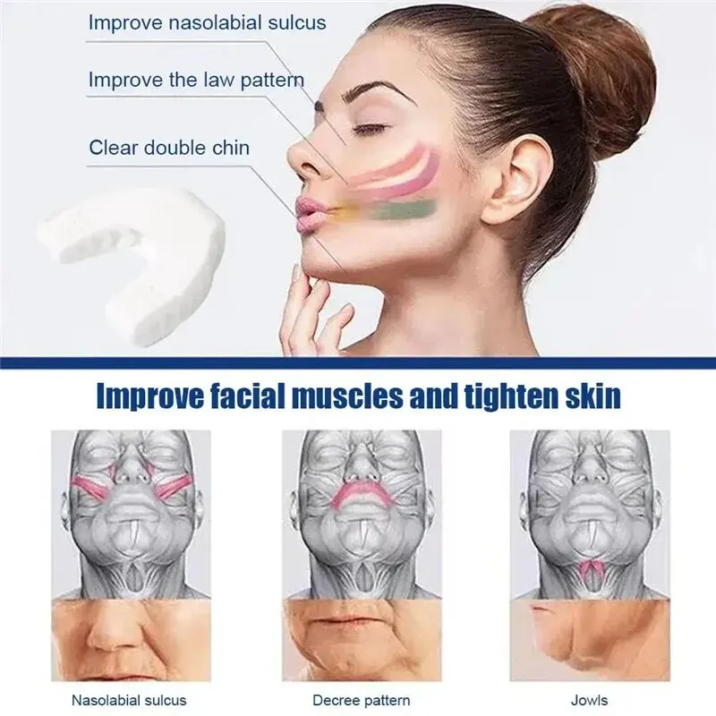 U forma mandíbula exercitador novo facial pop n go boca mandíbula rosto fitness muscular mastigar bola mordida disjuntor equipamentos de treinamento