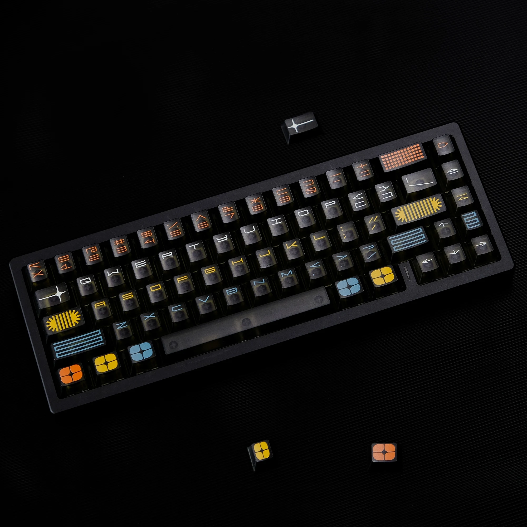 

Expo Matte Transparent Crystal Keycaps 122 Keys Foggy Double Shot ABS Keycap Cherry Profile for MX Switches Mechanical Keyboard