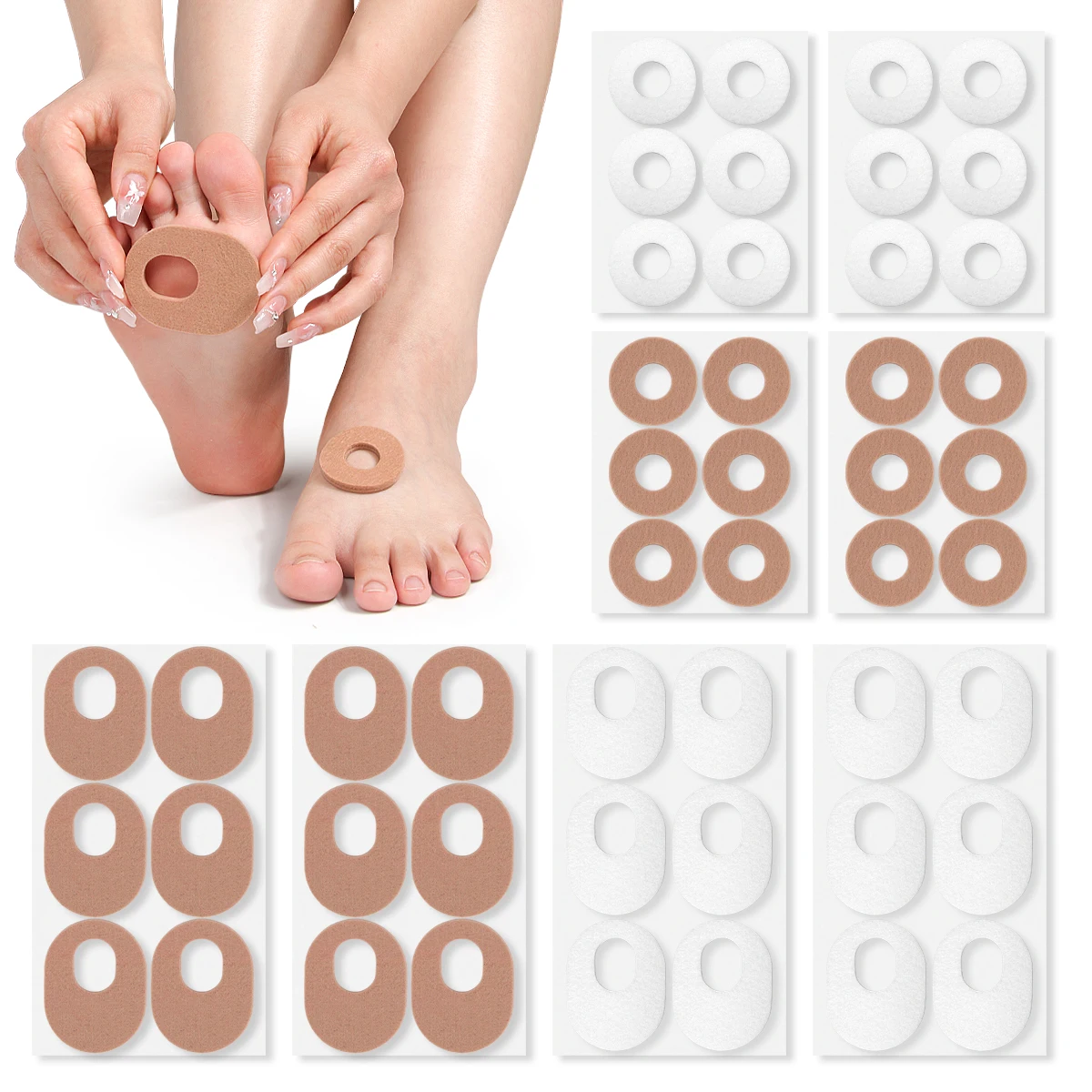 Anti-Callus Foot Cushion Soft Comfortable Foot Protector Pads, Medicated Plaster for Toe Care and Blister Prevention（36PCS）