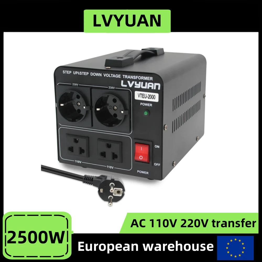 LVYUAN Voltage Transfer AC220V 110V Step Up&Step Down Voltage Changer power Supply European Output Socket