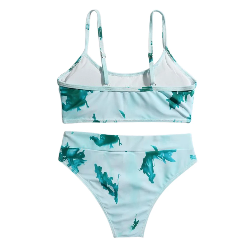 Girls Swimsuits Two-Pieces Bathing Suits Adjustable Strap Tie-dyed Bikini Dry Swimwear Kids Sunsuit Tankini Suit 7-11T For Kids