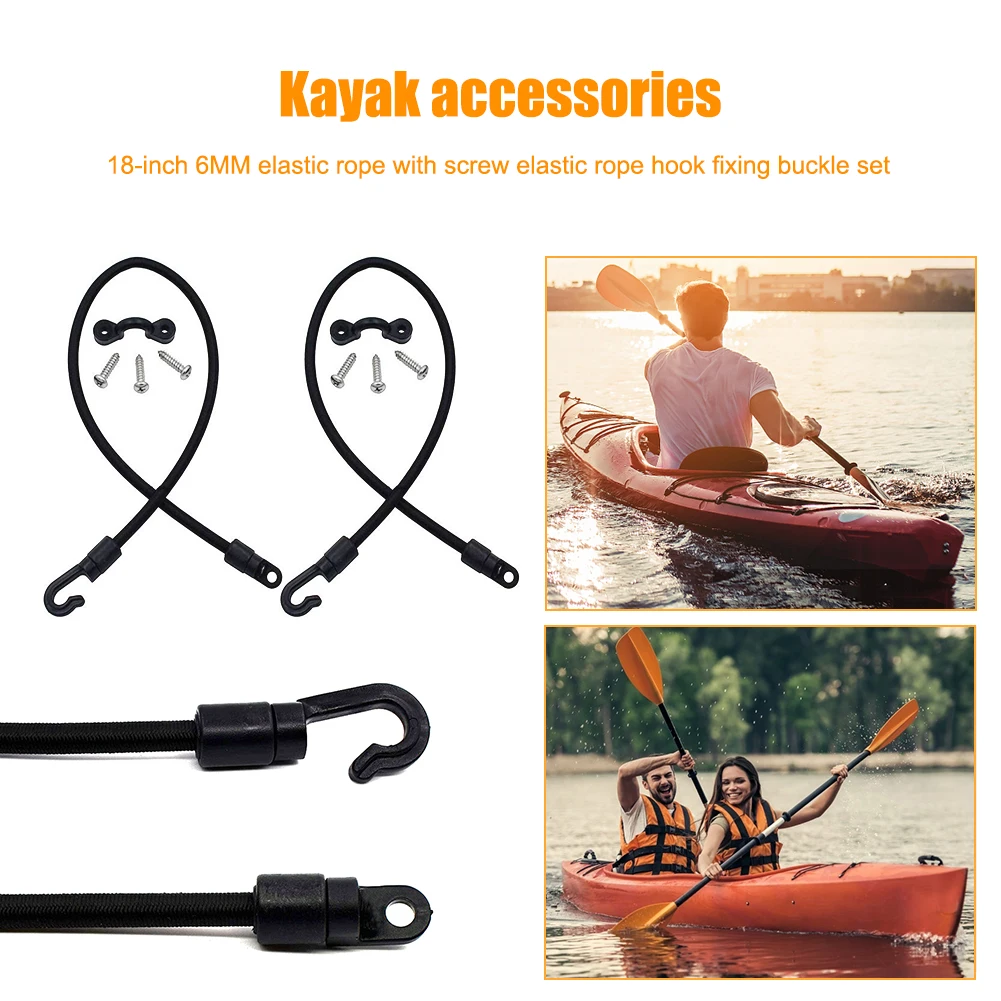 Boat Fishing Rod Tamer Holder Portable Elastic Rope Hook Fixing Buckle Set Adjustable Canoe Kayak Marine Accessories