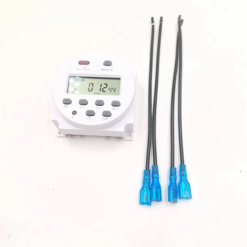 Digital Time Switching CN101A 2nd Programmable Timer Relay with 4 Pieces Wire Waterproof Cover