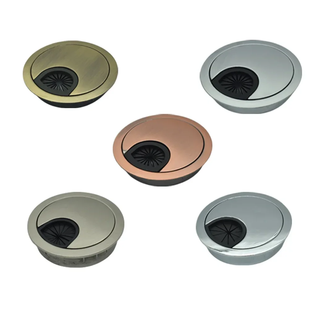 5pcs for Computer Cable Cover Desk Zinc Alloy Cable Hole Box Round Cable Box Threading And Threading Perforation 50.53.60mm